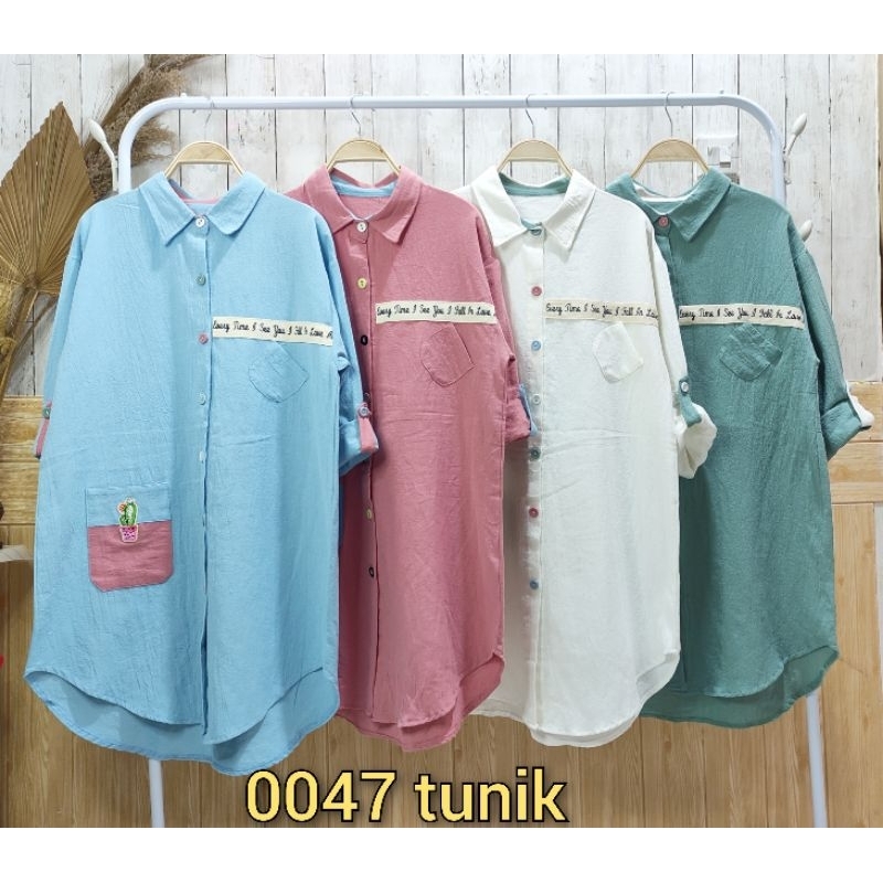 COD tunik kemeja linen wayfansix lubana fit xl import bordir kaktus