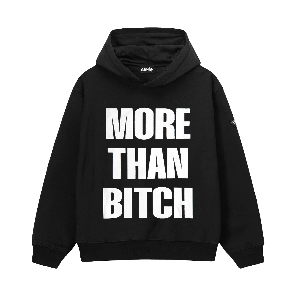 Miracle Mates - More Than Bi+ch Black Heavyweight Boxy Hoodie