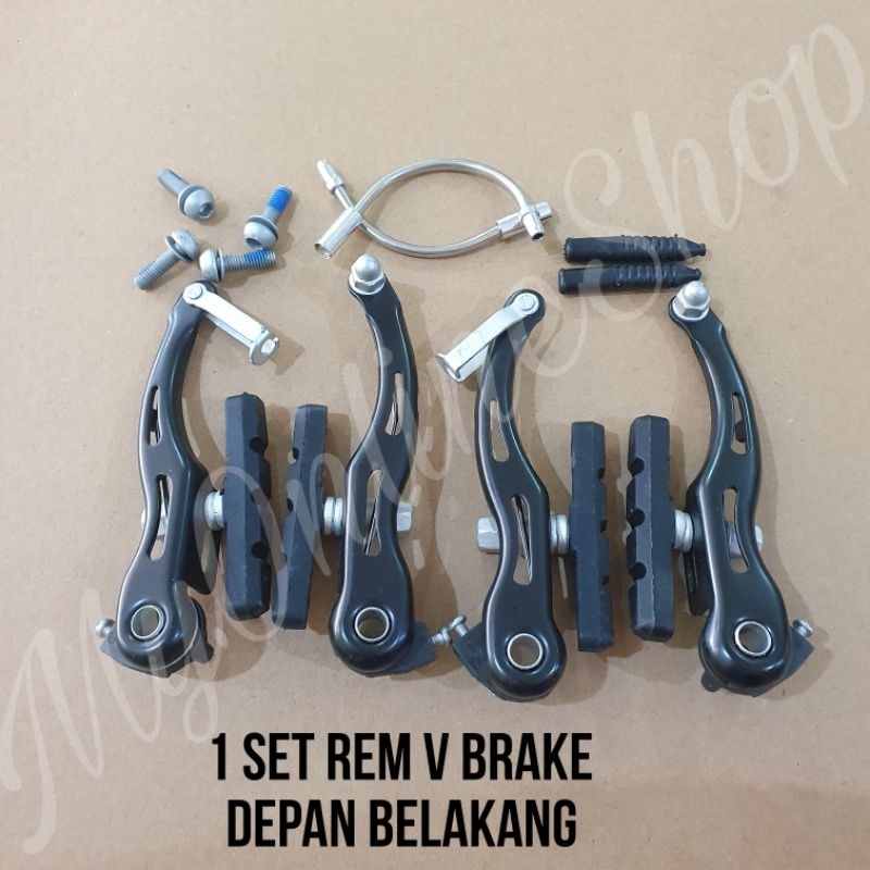 Rem V Brake Polygon 1 Set Depan Belakang Sepeda MTB BMX Seli Lipat CTB Federal Berkualitas Rem V Bra