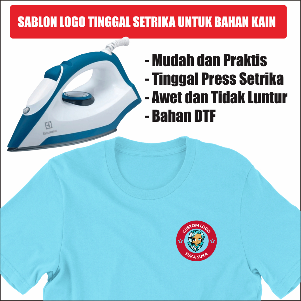 

BA158 Sablon Logo Setrika Bisa Custom Logo Sendiri Tinggal Tempel Pakai Seterika