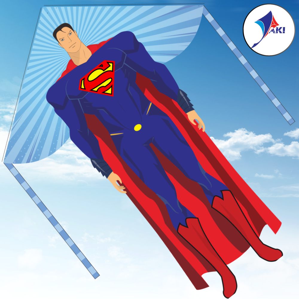 Layangan Ripstop Superhero DC Justice League SUPERMAN Ukuran Besar Anti Air dan Tidak Mudah Sobek / 