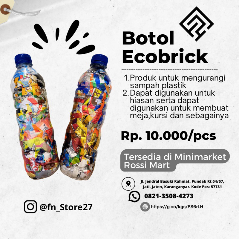 Botol Ecobrick 600ml Aqua