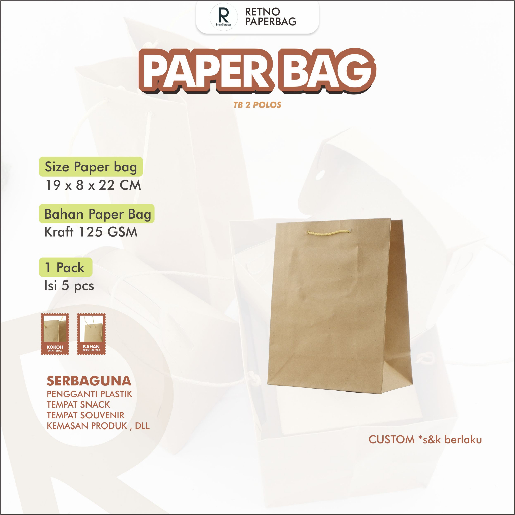 

Paper Bag Hadiah Polos Dan Motif Tas Belanja Murah TB2-Retno Paperbag