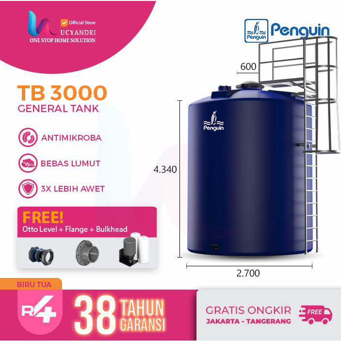 Tangki Air Penguin TB 3000 | Toren Air Penguin 30000 Liter | Tangki Air Penguin 30000 Liter | Tangki