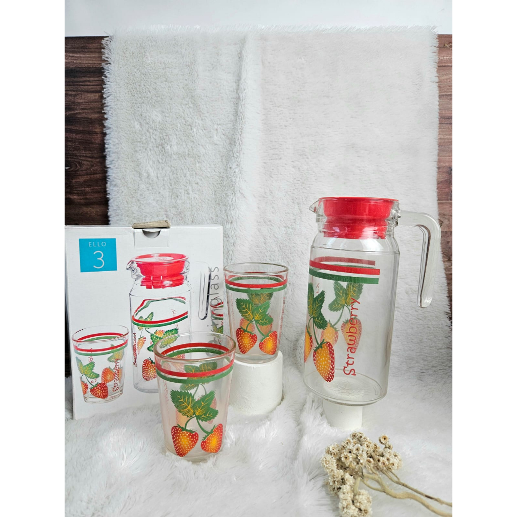 GROSIR TERMURAH SET KIM GLASS ELLO 3 SET 1 PITCHER 2 GELAS