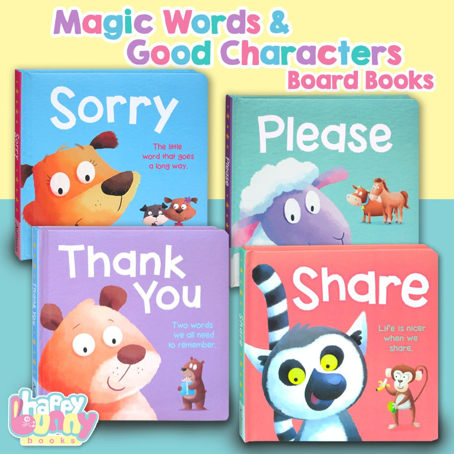 [Autumn] Magic Words & Good Characters Board Books (Sorry, Please, Thank You, Share)