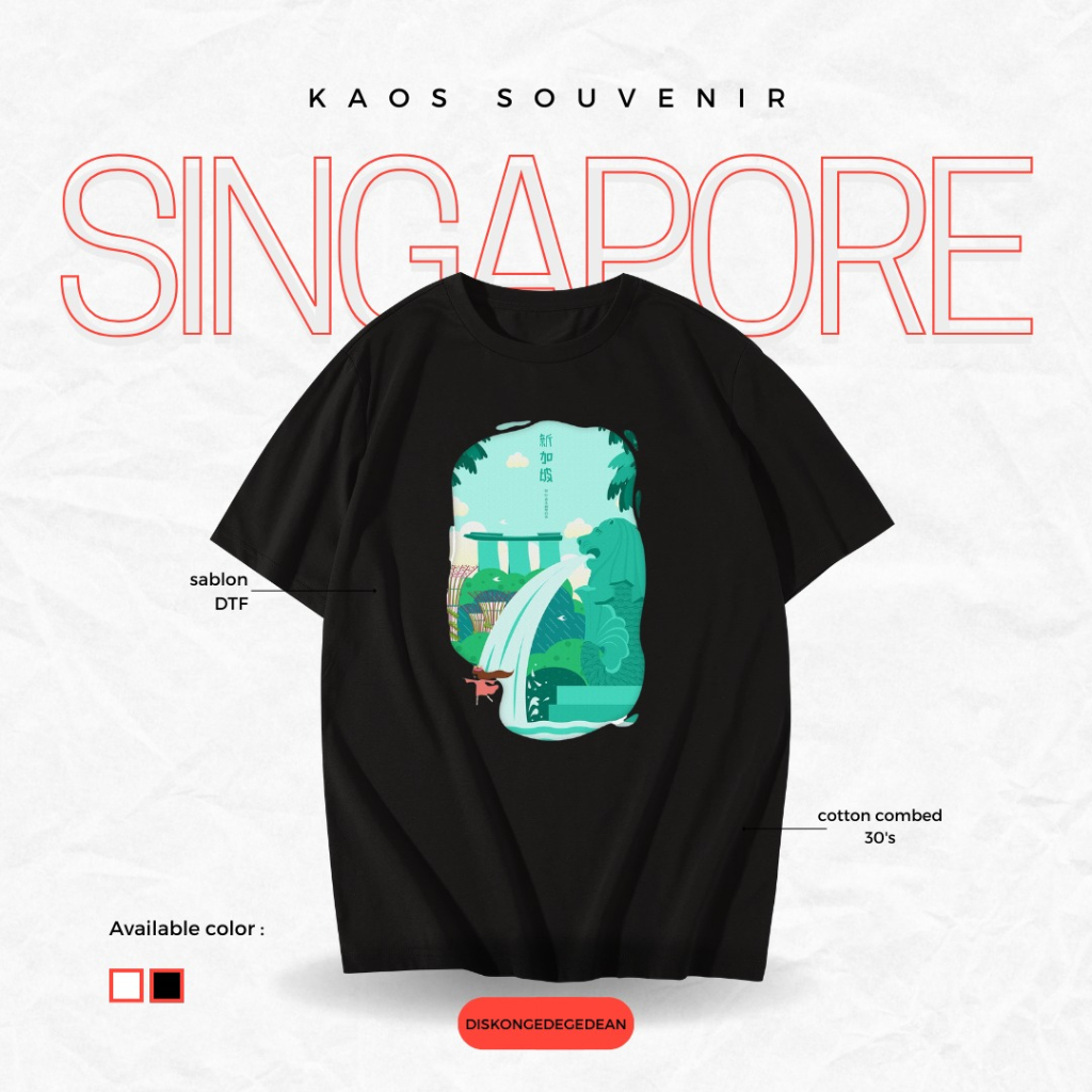 Kaos Oleh Oleh Singapore Singapura  Baju Oleh-oleh Singapore Singapura Kaos Souvenir Singapura Singa