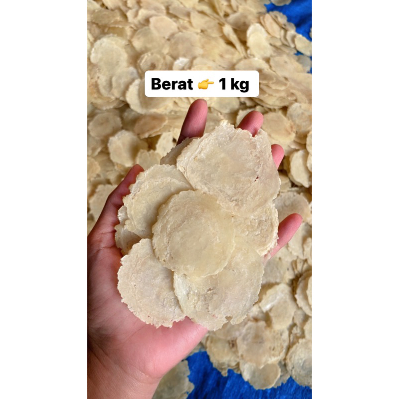 

kerupuk emping belinjo mentah asli khas kediri original termurah renyah 1kg ( full kering)