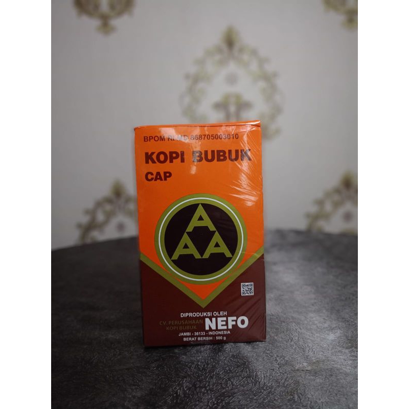 

Kopi Bubuk Cap AAA ( NEFO ) Asli Jambi | Box Ukuran 500 gram | Eceran & Grosir | Kirim seluruh Indonesia