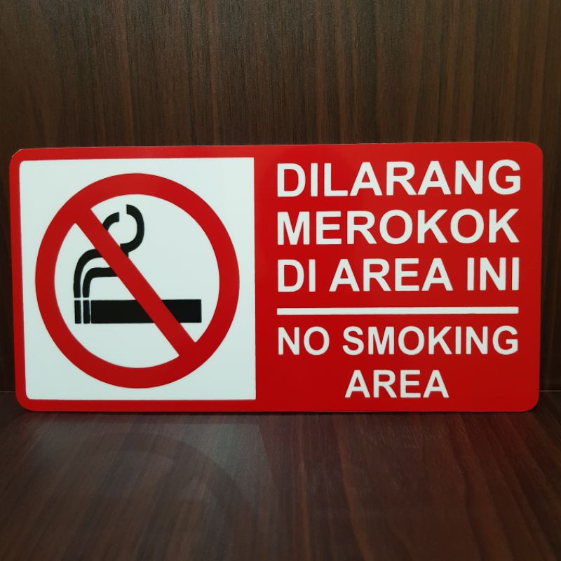 

Akrilik Signage papan peringatan DILARANG MER0K0K 15×30cm