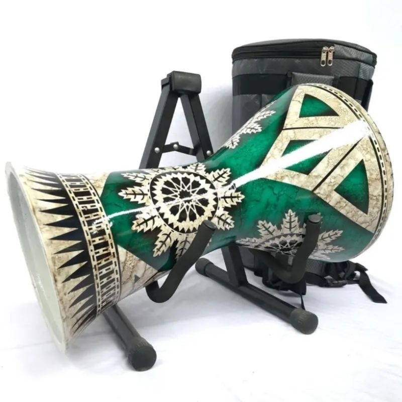 Darbuka 8 inchi motif hijau marmer daun