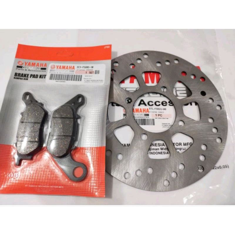 piringan disk + kampas rem depan mio / fino / mio soul karbu