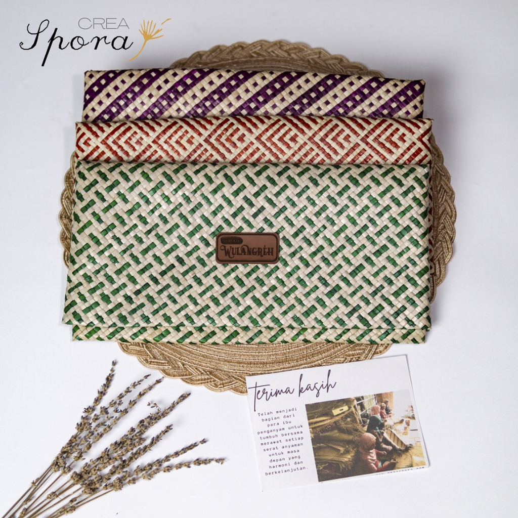 Souvenir Clutch Dompet Slorot Anyaman Pandan Sompet Wadah Buku Case Batik Card