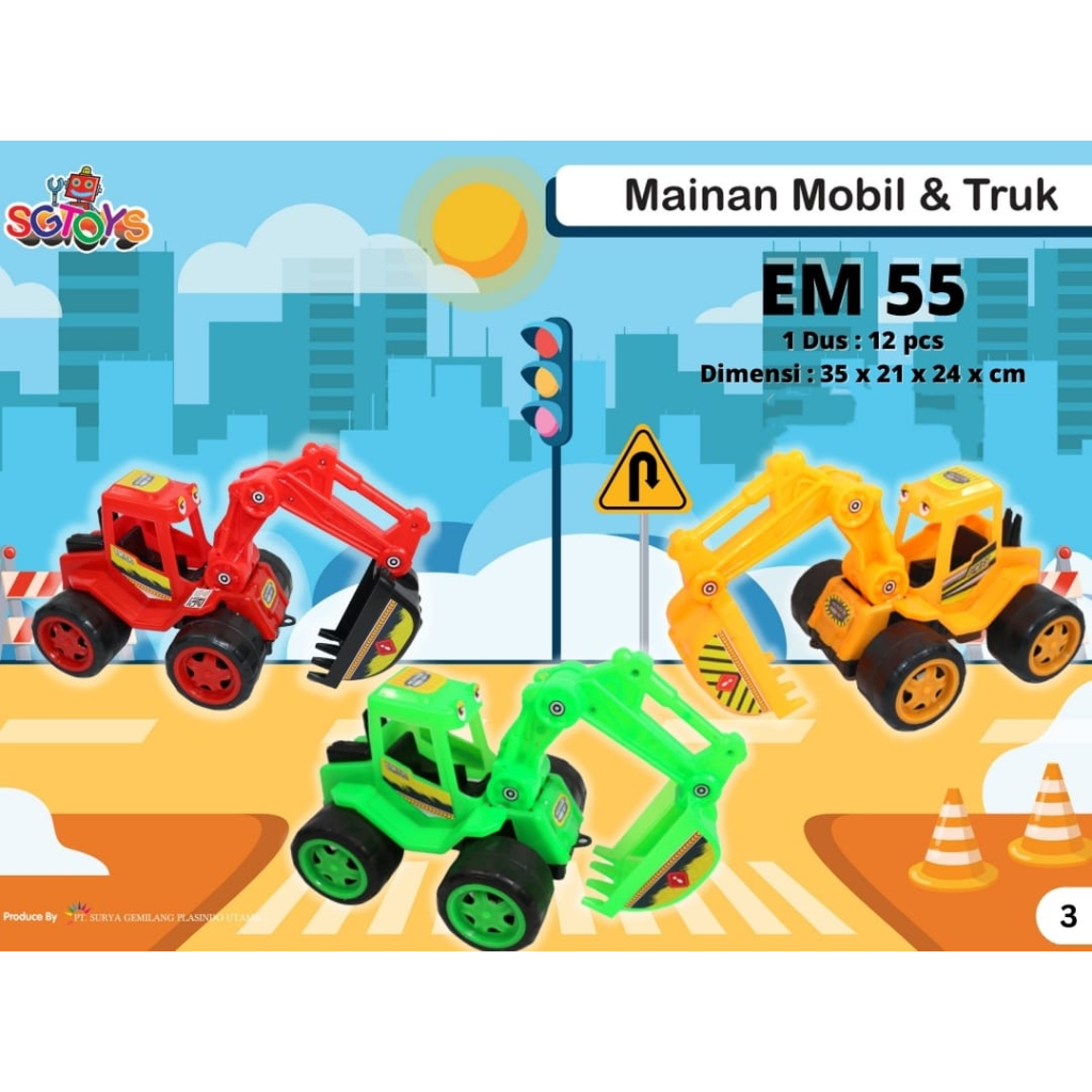 SG TOYS EM 55 Mainan Anak Ekscavator Mobil Truck Pengeruk Pasir