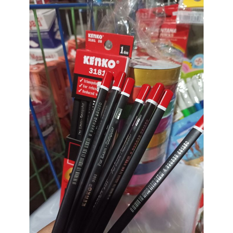 

Pensil kenko hitam segitiga/ pensil 2B kenko / pensil ujian
