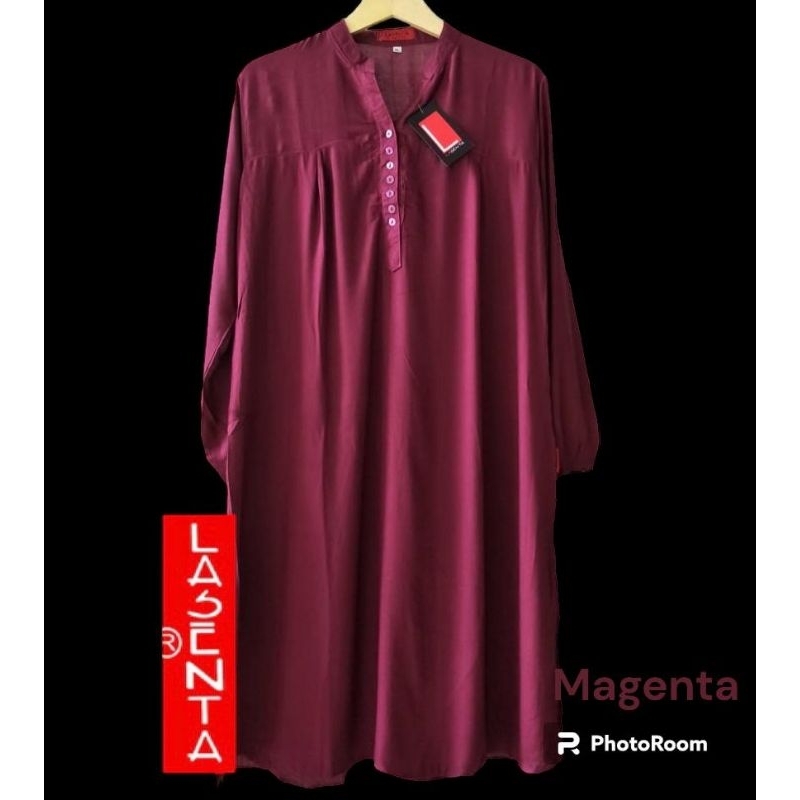 Tunik polos rayon magenta Tunik katun rayon Tunik polos jumbo lasenta Tunik wanita terlaris Tunik po