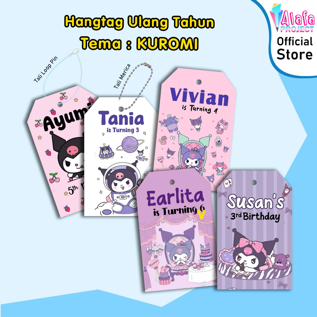 

Alafaproject 8 Pcs Hangtag Ultah Ulang Tahun Kuromi Birthday