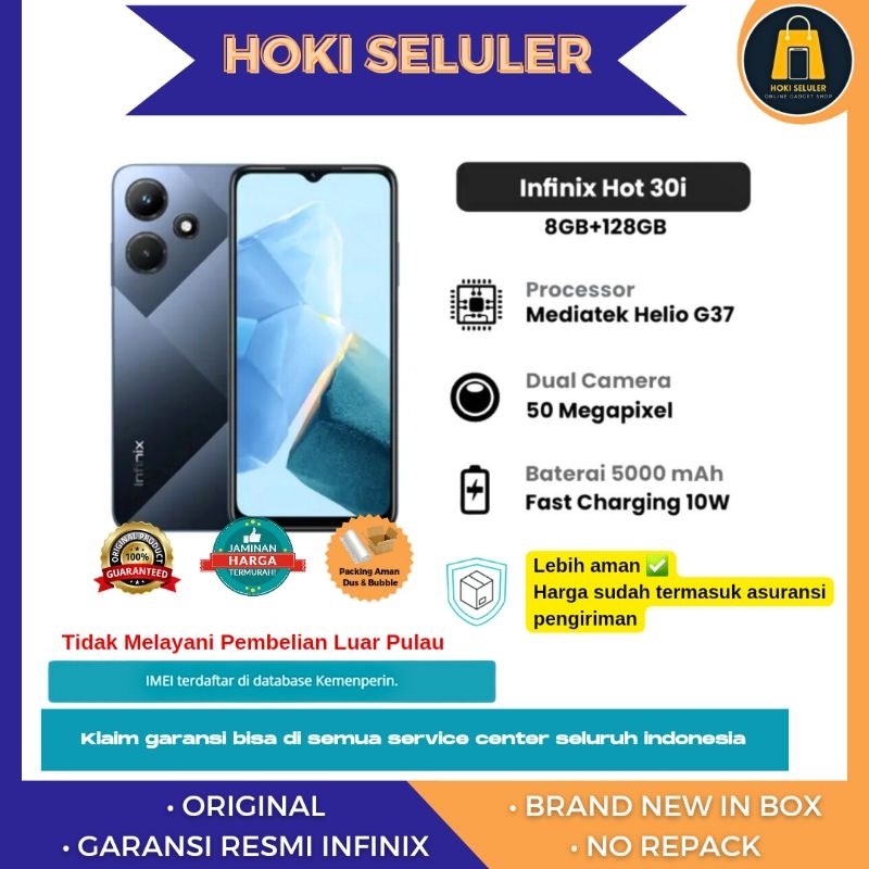 Infinix Hot 30i RAM 8/128GB Garansi Resmi