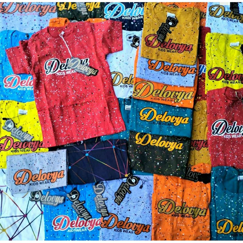 kaos distro anak 1-7 thn delovya 100 % kaos katun kombet cotton combed 30s