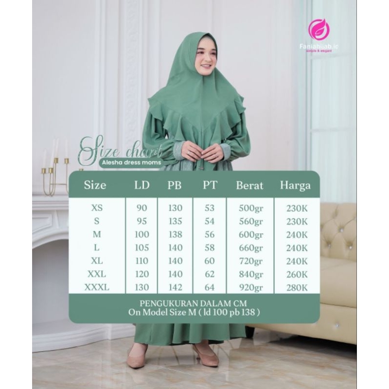 GAMIS ALESHA DRESS DEWASA BY FANIA HIJAB