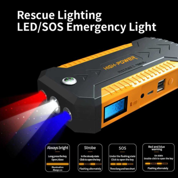 Dijual Power bank car jump starter aki mobil dilengkap lampu senter Berkualitas