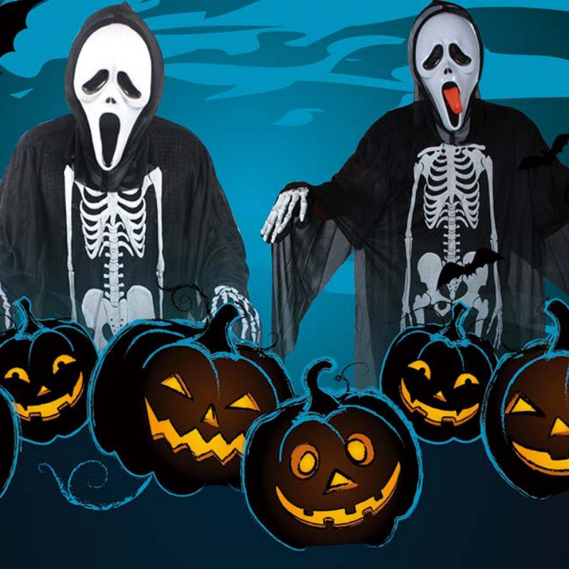 Kostum Tengkorak Anak Dewasa Baju Tengkorak Ghost Costume Horror Clothes Skull Ghost Costume Masquerade Skeleton Costume Suit