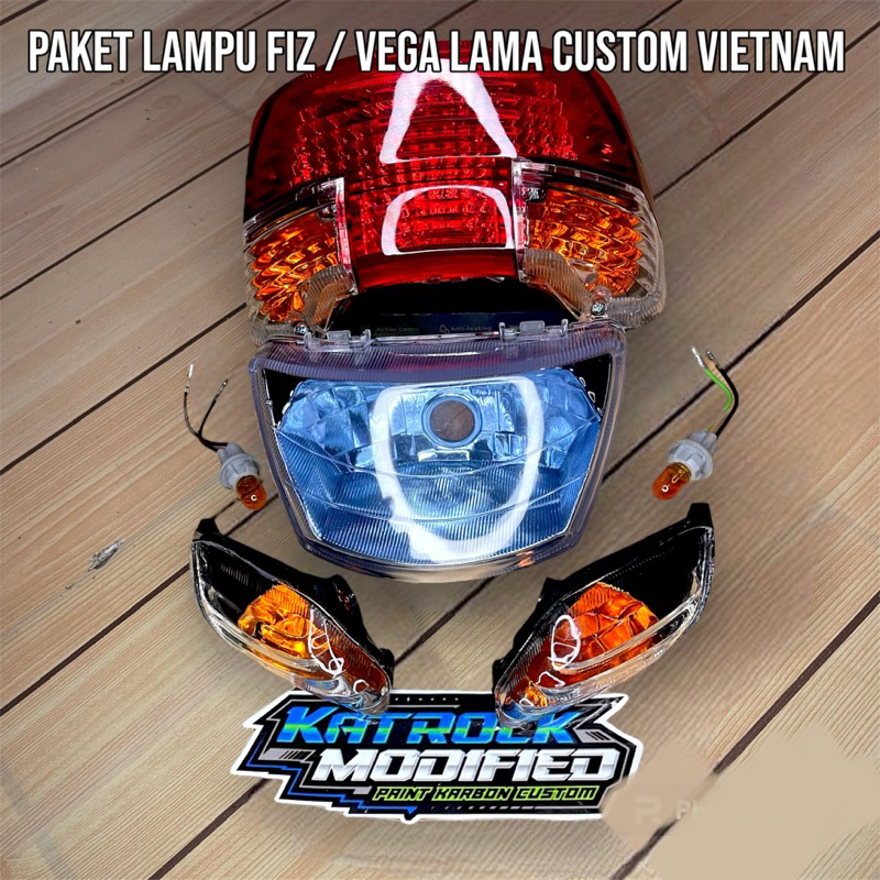 LAMPU DEPAN FIZ R PAKET LENGKP LAMPU FIZ R REFLEKTOR LAMPU DEPAN FIZ R FIZR VEGA LAMA CUSTOM HEADLAM