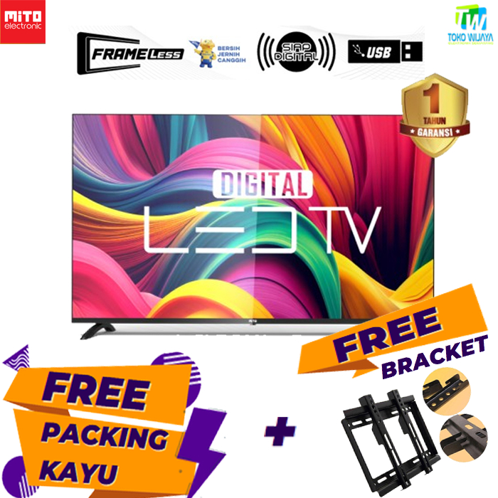 MITO MITOCHIBA LED TV DIGITAL 4355 DTV 43 INCH ORIGINAL GARANSI RESMI DIGITAL TV TIDAK PERLU STB