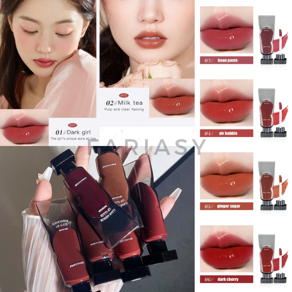 MAXFINE EX PINKYFOCUS Lip Glaze Clear Mirror / Lipstik Korean / Lipgloss 6 colors