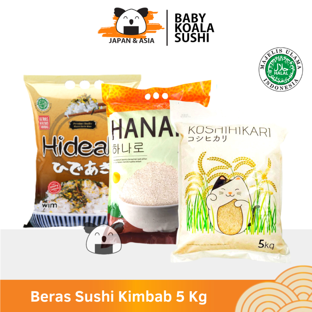 

HIDEAKI Beras Sushi Premium 5 Kg │ Japonica Rice for Kimbab