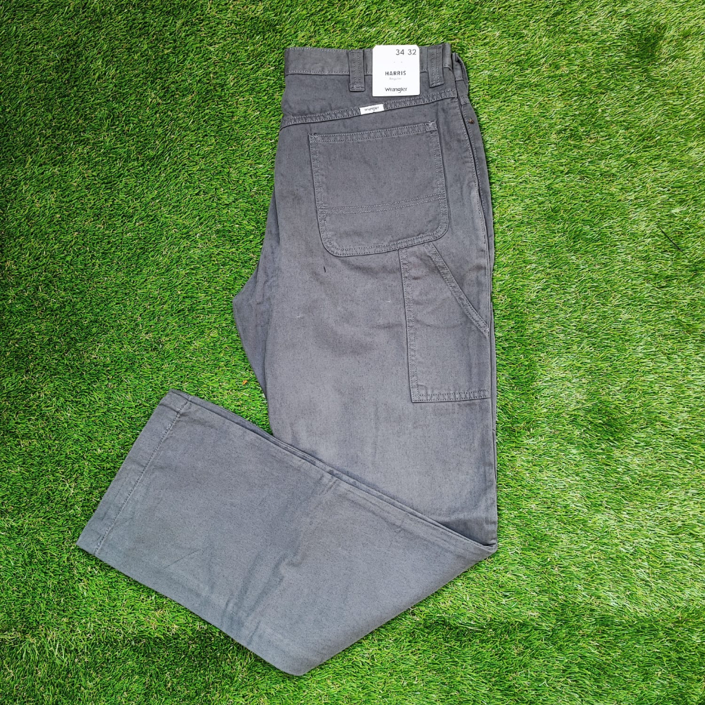 Wrangler Pants Harris Dark Grey Chino Celana Panjang Original