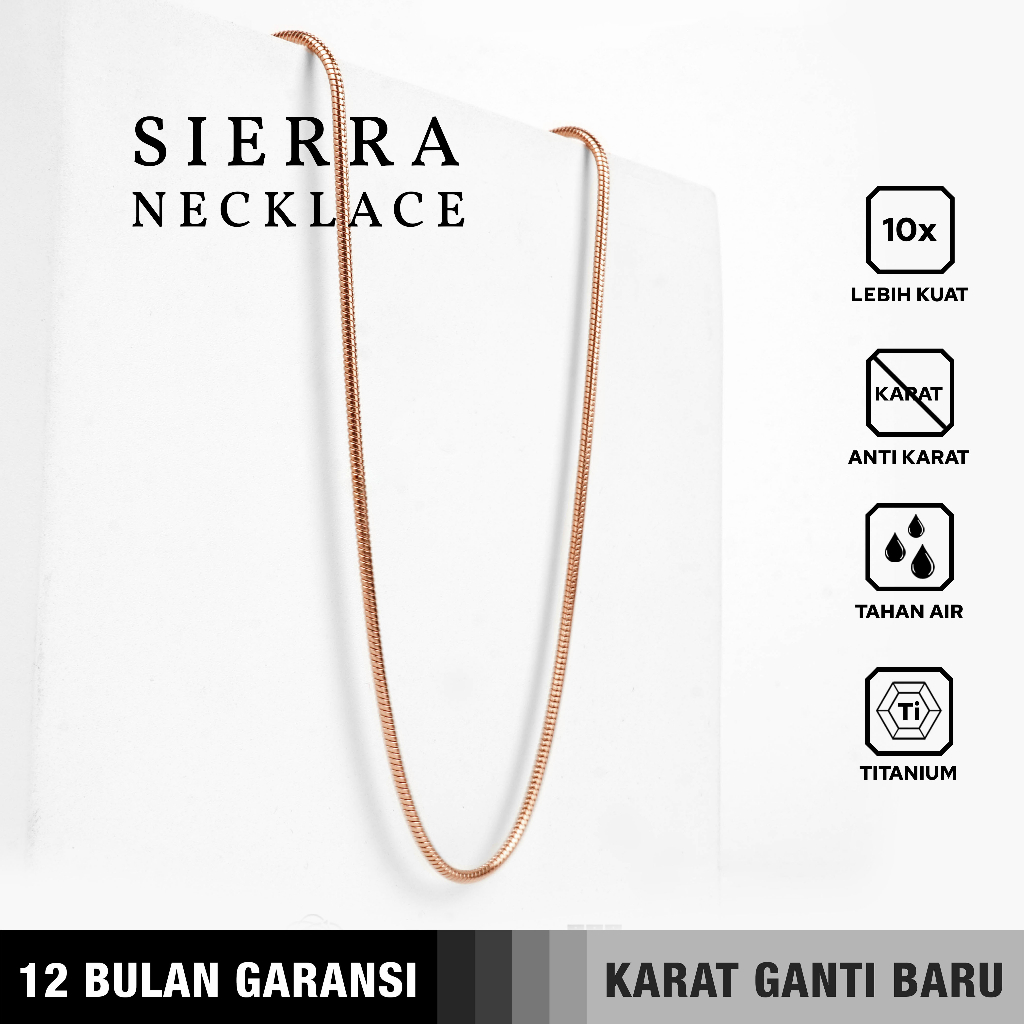 Emrys Necklace SIERRA Real Titanium Premium Anti Karat Kalung Titanium Pria Wanita