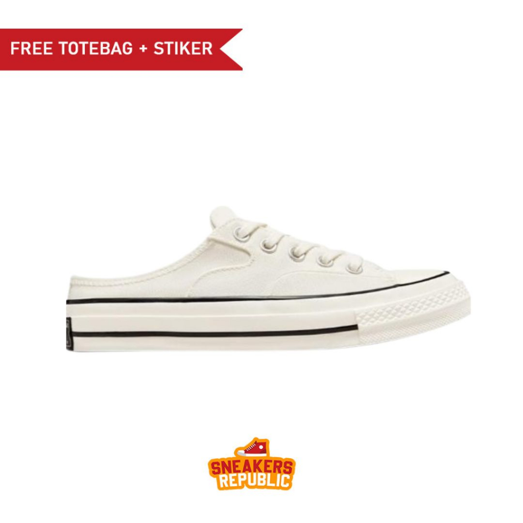 SEPATU CONVERSE CHUCK 70 MULE SLIP ON WHITE SNEAKERS ORIGINAL PRIA