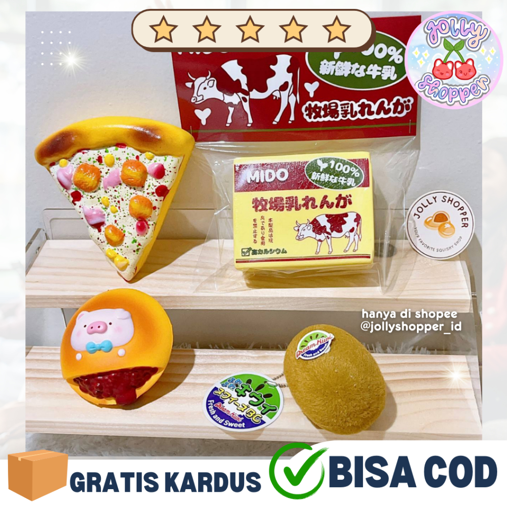 [READY STOCK] Dream Sakura Pizza Squishy / Mido Milk Bar Squishy / Piggy Dorayaki Squishy / J.Dream 