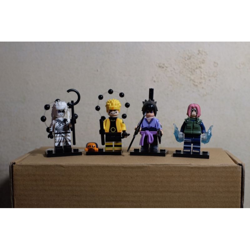 Minifigures Naruto Set Isi 4, Naruto, Sasuke, Sakura Madara, Bukan Lego.