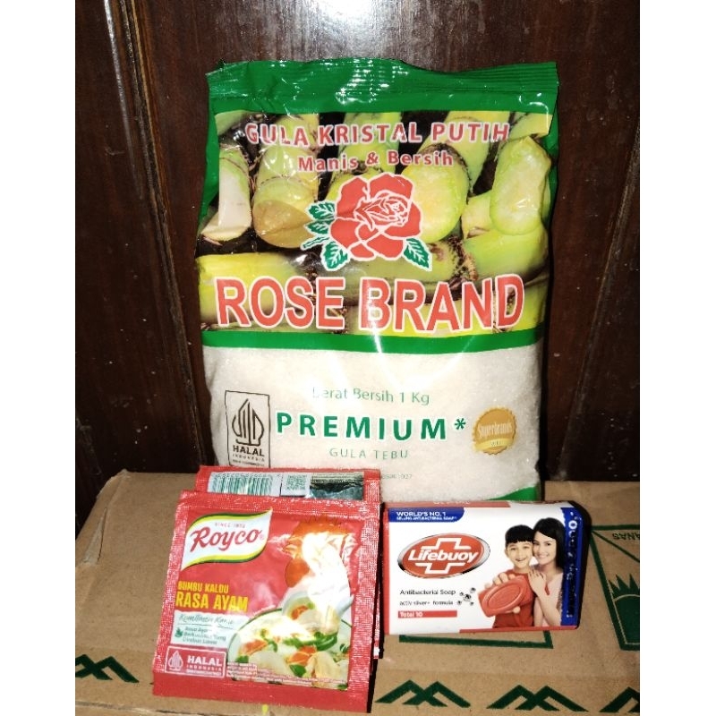 

Paket bundling Gula 1kg + royko 10pcs+ lifebuoy 75gram