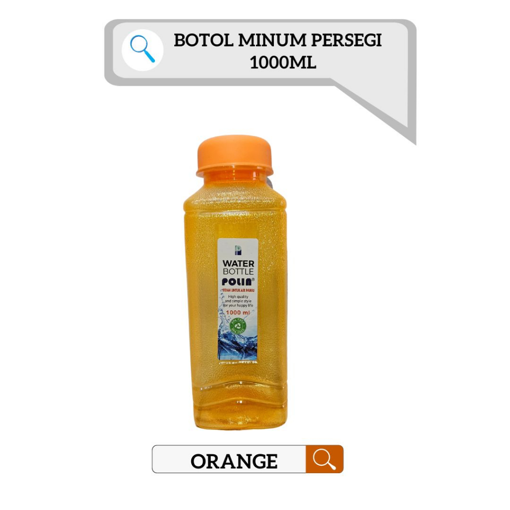 Botol Minum / Botol Minum Plastik / Botol Minum 1000ml / Botol Minum Persegi / Botol Minum Polin 1L