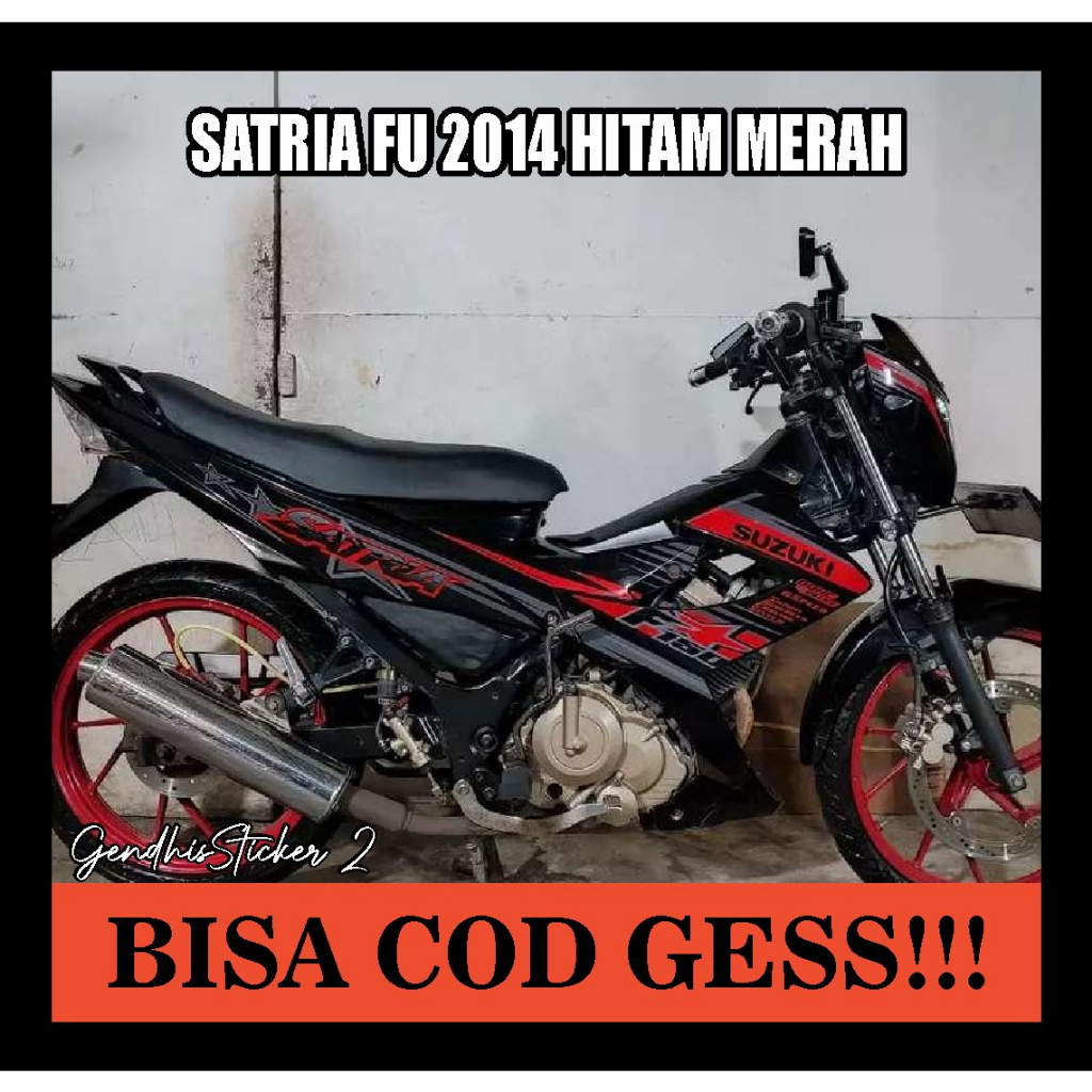 striping suzuki satria fu 2014 hitam merah