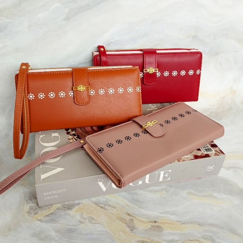 Dompet import wanita panjang lipat 2 slim pita