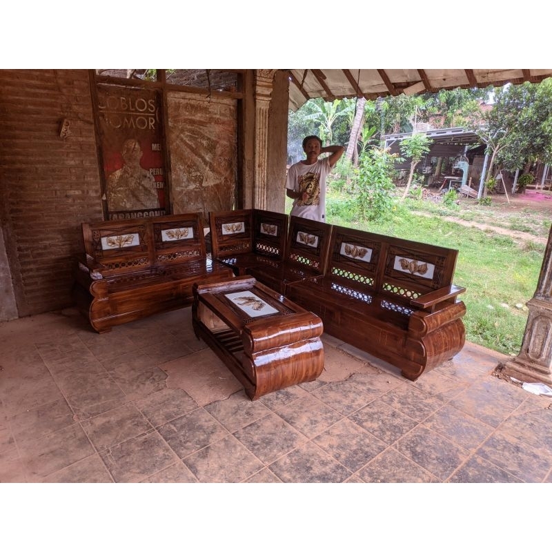 kursi sudut jati asli jepara