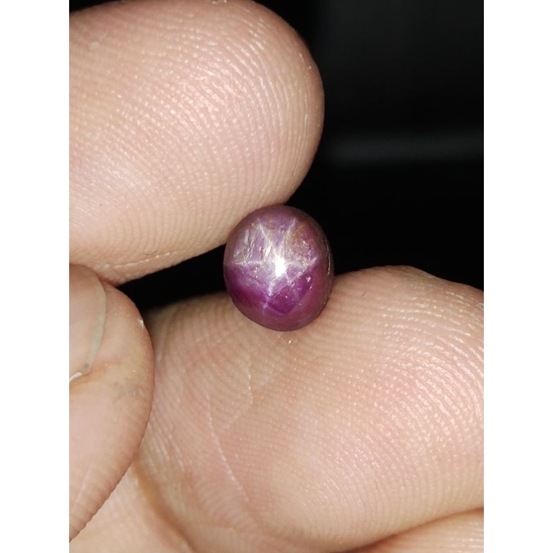 Natural Ruby Star 6.5x5.5x5 mm 2.4 Ct Merah Delima No Treatment No Heat NTD Oval Cabochon Code 345