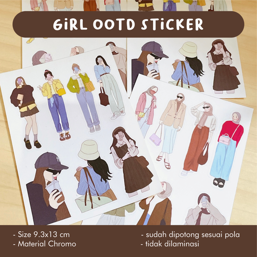 

Girl OOTD Sticker Deco Aesthetic Sticker Planner DIY Scrapbook