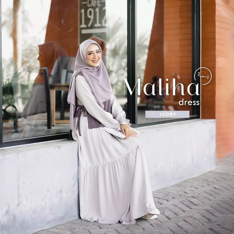 Rinana Hijab | Rinana Outfit | Maliha dress set outer Naisha | gamis set vest | gamis rayon | gamis 