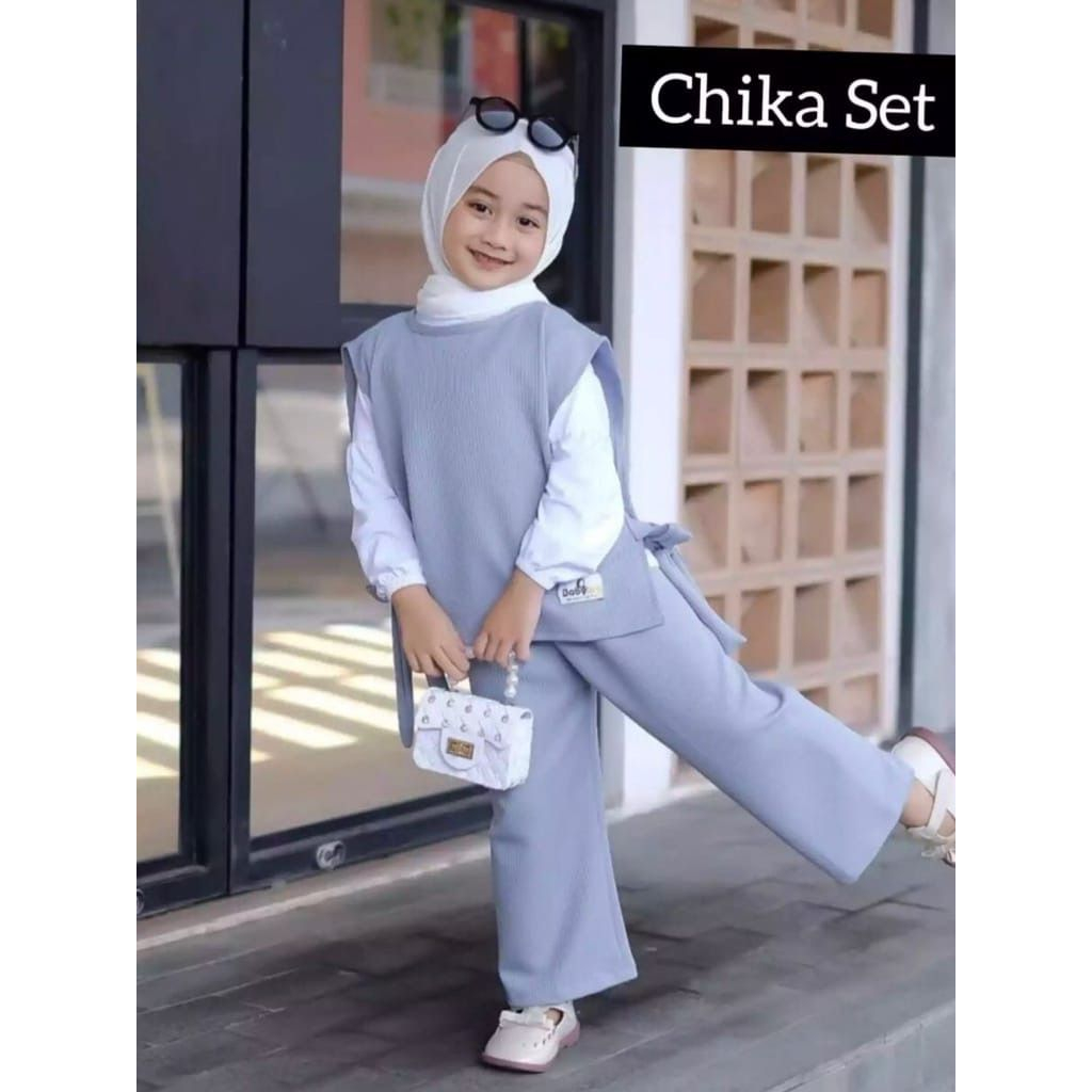 Setelan baju anak perempuan chika fashion muslim anak viral perempuan 3-10 tahun