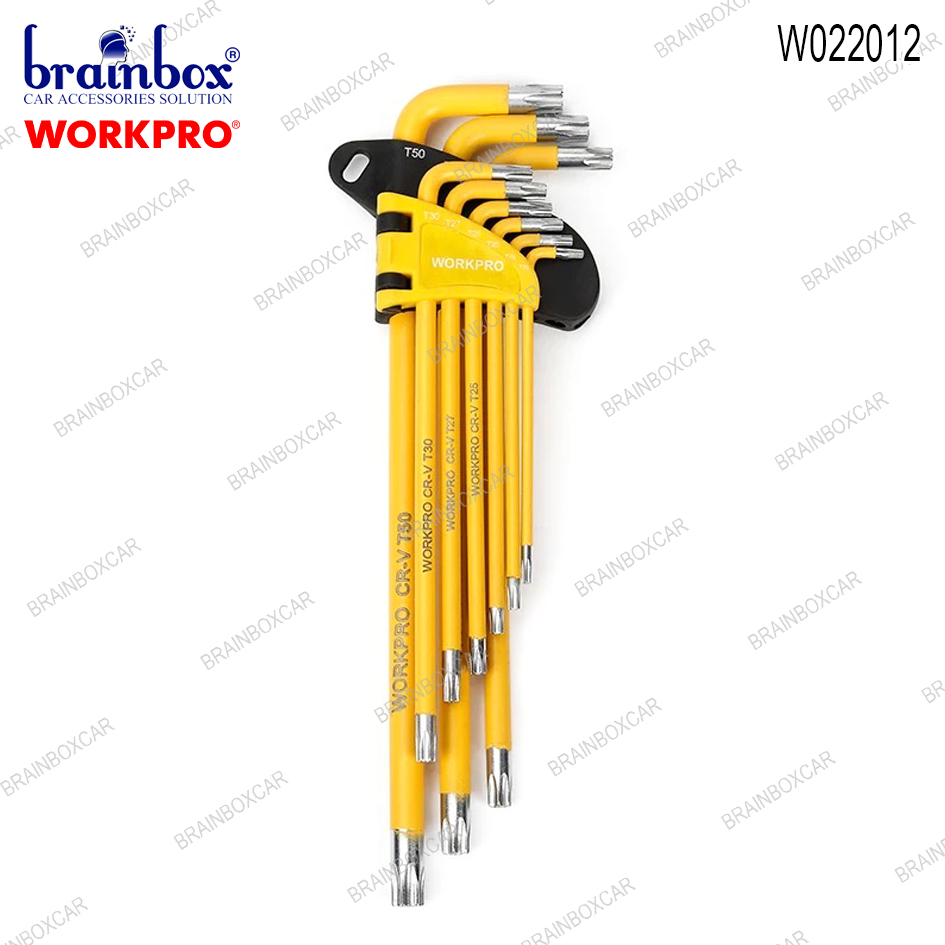 Workpro W022012 9PCS Long Arm Torx Hex Key Set Kunci L Bintang Kembang Bunga