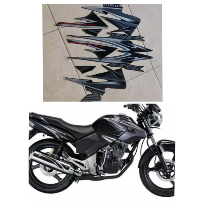 Striping Stiker Honda Tiger Revo 2013 Hitam Silver