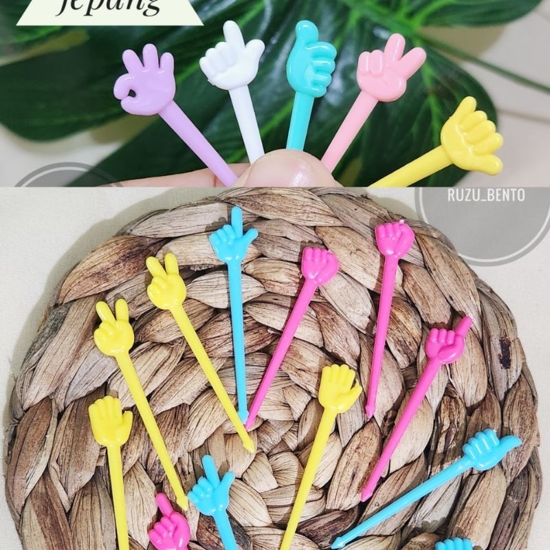 TUSUKAN JARI FINGER TANGAN FOOD PICKS/GARPU BUAH/GARPU TUSUK DEKORASI BENTO