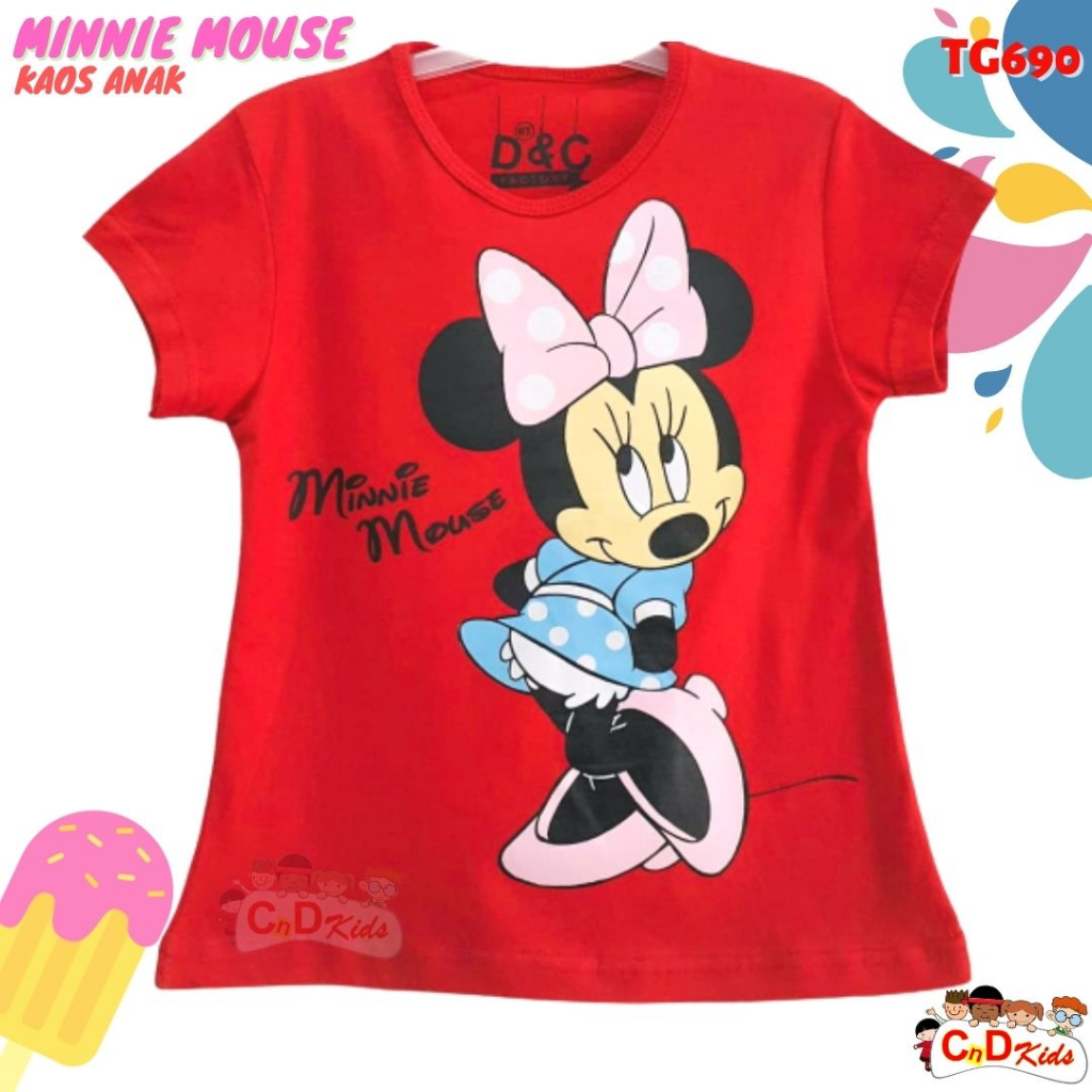 Kaos Anak Perempuan Red Minnie Mouse