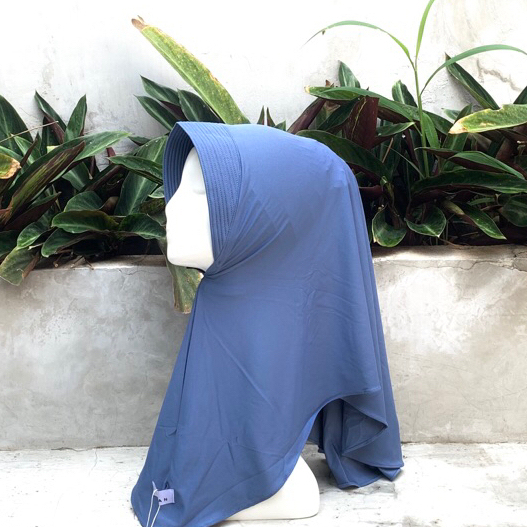 Hijab Bergo sport nutup dada // Hijab sport volly jumbo jersey premium-denim