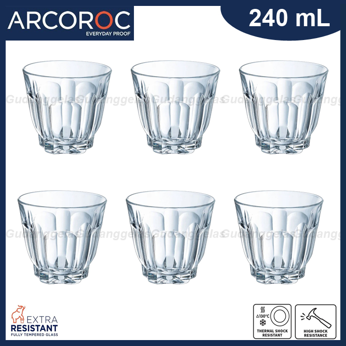 1 SET 6 PCS ARCOROC Gelas Coffee Latte 240mL/Gelas Kaca/Gelas Coffee/ARCOROC Gelas Latte/ARCOROC Gel